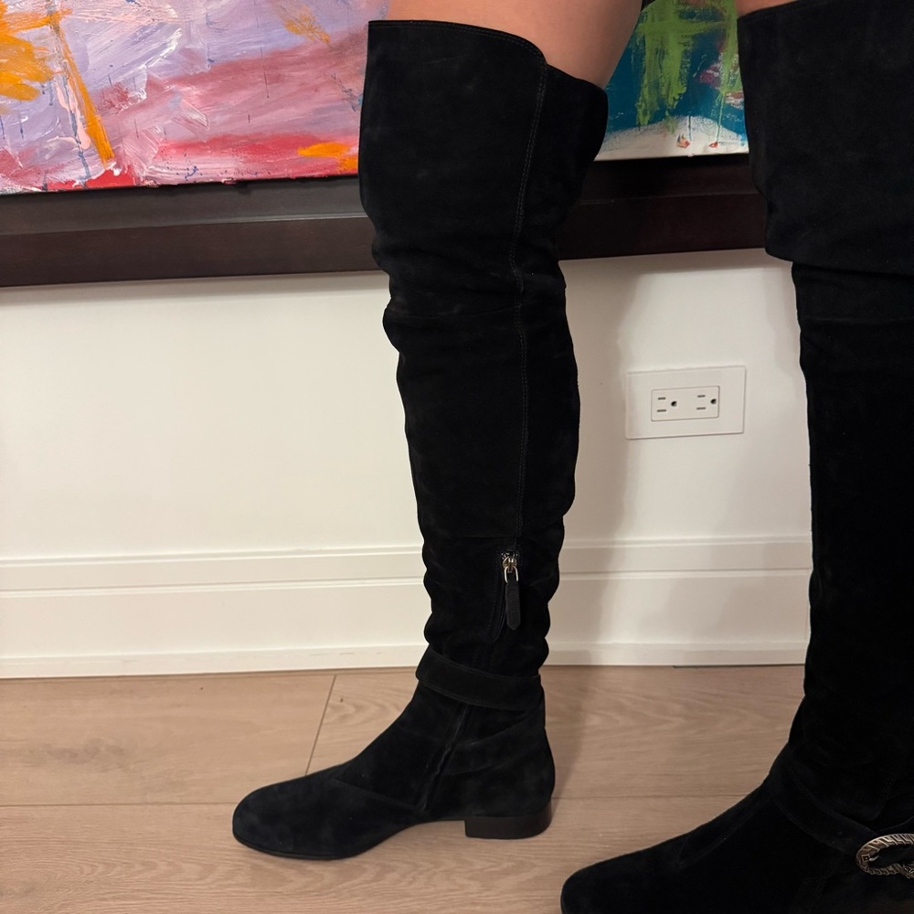 Gucci black suede over-the-knee boots - Picture 5 of 6